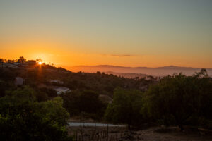 sunset over mountains